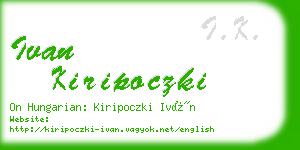 ivan kiripoczki business card